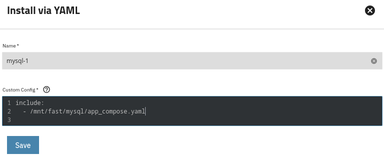 Install via YAML