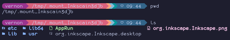 Contents of temporary directory