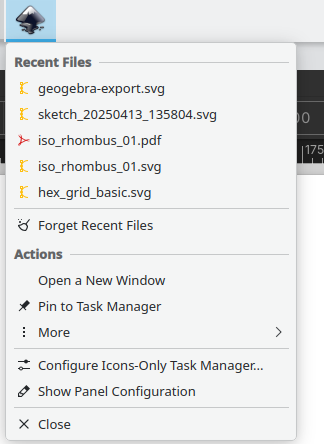 App pinned to taskbar
